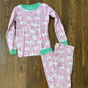 Hatley Pink and Green Bunny Pajama Set